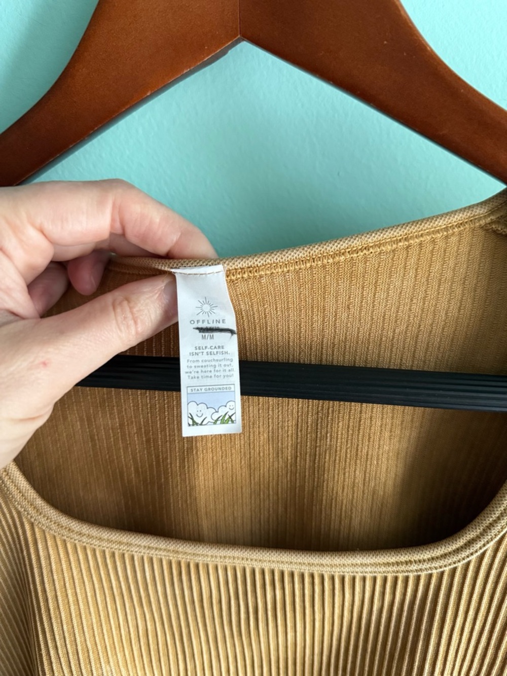 Aerie Seamless Cable Square Neck Top (M) - Picture 6 of 7